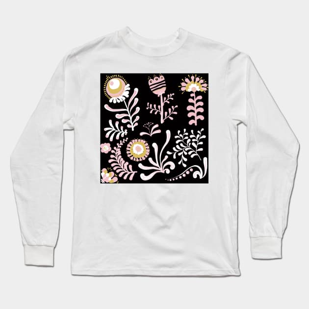 Elegance Seamless pattern with flowers Long Sleeve T-Shirt by Olga Berlet